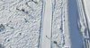 Aerial views of Planica Nordic Center and cross country skiing tracks where FIS Nordic skiing World Championships 2023 will be held in less then month time. Venue is getting ready and workers are preparing last details for World Championships to go through without problems on cold winter morning of 27th of January 2023.