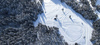 Aerial views of Planica Nordic Center and cross country skiing tracks where FIS Nordic skiing World Championships 2023 will be held in less then month time. Venue is getting ready and workers are preparing last details for World Championships to go through without problems on cold winter morning of 27th of January 2023.