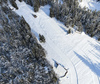 Aerial views of Planica Nordic Center and cross country skiing tracks where FIS Nordic skiing World Championships 2023 will be held in less then month time. Venue is getting ready and workers are preparing last details for World Championships to go through without problems on cold winter morning of 27th of January 2023.