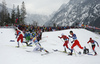 Edvin Anger of Sweden falling during skiing in men finals of the Cross country skiing sprint race of FIS Nordic skiing World Championships 2023 in Planica, Slovenia. Cross country skiing sprint race of FIS Nordic skiing World Championships 2023 were held in Planica Nordic Center in Planica, Slovenia, on Thursday, 23rd of February 2023.