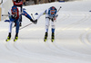 Anne Kyllonen of Finland (R) testing skis before start of the women cross country skiing skiathlon (7.5km classic-7.5km free) race of FIS Nordic skiing World Championships 2023 in Planica, Slovenia. Cross country skiing skiathlon race of FIS Nordic skiing World Championships 2023 were held in Planica Nordic Center in Planica, Slovenia, on Saturday, 25th of February 2023.