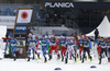 Krista Parmakoski of Finland, Frida Karlsson of Sweden, Kerttu Niskanen of Finland during the start of the women cross country skiing skiathlon (7.5km classic-7.5km free) race of FIS Nordic skiing World Championships 2023 in Planica, Slovenia. Cross country skiing skiathlon race of FIS Nordic skiing World Championships 2023 were held in Planica Nordic Center in Planica, Slovenia, on Saturday, 25th of February 2023.