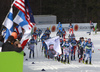 Ebba Andersson of Sweden, Kerttu Niskanen of Finland, Astrid Oeyre Slind of Norway leading the group during the women cross country skiing skiathlon (7.5km classic-7.5km free) race of FIS Nordic skiing World Championships 2023 in Planica, Slovenia. Cross country skiing skiathlon race of FIS Nordic skiing World Championships 2023 were held in Planica Nordic Center in Planica, Slovenia, on Saturday, 25th of February 2023.