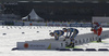 Ebba Andersson of Sweden and Frida Karlsson of Sweden  changing their skis during the women cross country skiing skiathlon (7.5km classic-7.5km free) race of FIS Nordic skiing World Championships 2023 in Planica, Slovenia. Cross country skiing skiathlon race of FIS Nordic skiing World Championships 2023 were held in Planica Nordic Center in Planica, Slovenia, on Saturday, 25th of February 2023.