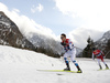 Jarl Magnus Riiber of Norway and Ryota Yamamoto of Japan skiing during men nordic combined race of FIS Nordic skiing World Championships 2023 in Planica, Slovenia. Men nordic combined race of FIS Nordic skiing World Championships 2023 was held in Planica Nordic Center in Planica, Slovenia, on Saturday, 25th of February 2023.
