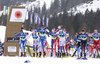 Start of the women cross country skiing skiathlon (7.5km classic-7.5km free) race of FIS Nordic skiing World Championships 2023 in Planica, Slovenia. Cross country skiing skiathlon race of FIS Nordic skiing World Championships 2023 were held in Planica Nordic Center in Planica, Slovenia, on Saturday, 25th of February 2023.