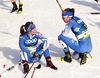 Kerttu Niskanen of Finland and Krista Parmakoski of Finland in finish of women cross country skiing skiathlon (7.5km classic-7.5km free) race of FIS Nordic skiing World Championships 2023 in Planica, Slovenia. Cross country skiing skiathlon race of FIS Nordic skiing World Championships 2023 were held in Planica Nordic Center in Planica, Slovenia, on Saturday, 25th of February 2023.