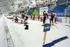 Ski depo area before the qualifications of  cross country skiing team sprint race of FIS Nordic skiing World Championships 2023 in Planica, Slovenia. Cross country skiing team sprint race of FIS Nordic skiing World Championships 2023 was held in Planica Nordic Center in Planica, Slovenia, on Sunday, 26th of February 2023.