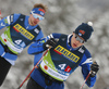 Joni Maki of Finland and Niilo Moilanen of Finland skiing before the start of men team sprint qualifications of  cross country skiing team sprint race of FIS Nordic skiing World Championships 2023 in Planica, Slovenia. Cross country skiing team sprint race of FIS Nordic skiing World Championships 2023 was held in Planica Nordic Center in Planica, Slovenia, on Sunday, 26th of February 2023.