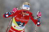 Anne Kjersti Kalvaa of Norway skiing during women team sprint qualifications of  cross country skiing team sprint race of FIS Nordic skiing World Championships 2023 in Planica, Slovenia. Cross country skiing team sprint race of FIS Nordic skiing World Championships 2023 was held in Planica Nordic Center in Planica, Slovenia, on Sunday, 26th of February 2023.