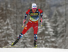 Johannes Hoesflot Klaebo of Norway skiing during men team sprint qualifications of  cross country skiing team sprint race of FIS Nordic skiing World Championships 2023 in Planica, Slovenia. Cross country skiing team sprint race of FIS Nordic skiing World Championships 2023 was held in Planica Nordic Center in Planica, Slovenia, on Sunday, 26th of February 2023.