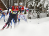 Julia Kern of USA and Jonna Sundling of Sweden skiing during women team sprint finals of  cross country skiing team sprint race of FIS Nordic skiing World Championships 2023 in Planica, Slovenia. Cross country skiing team sprint race of FIS Nordic skiing World Championships 2023 was held in Planica Nordic Center in Planica, Slovenia, on Sunday, 26th of February 2023.