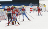 Julia Kern of USA, Jonna Sundling of Swede, Tiril Udnes Weng of Norway, Victoria Carl of Germany and Krista Parmakoski of Finland skiing during women team sprint finals of  cross country skiing team sprint race of FIS Nordic skiing World Championships 2023 in Planica, Slovenia. Cross country skiing team sprint race of FIS Nordic skiing World Championships 2023 was held in Planica Nordic Center in Planica, Slovenia, on Sunday, 26th of February 2023.