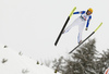 Minja Korhonen of Finland soars through the air during nordic combined mixed team competition e of FIS Nordic skiing World Championships 2023 in Planica, Slovenia. Nordic combined mixed team competition of FIS Nordic skiing World Championships 2023 was held in Planica Nordic Center in Planica, Slovenia, on Sunday, 26th of February 2023.