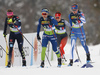 Eva Urevc of Slovenia and Johanna Matintalo of Finland skiing during women women cross country skiing relay ace of FIS Nordic skiing World Championships 2023 in Planica, Slovenia. Women cross country skiing relay race of FIS Nordic skiing World Championships 2023 was held in Planica Nordic Center in Planica, Slovenia, on Thursday, 2nd of March 2023.