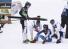 Johanna Matintalo of Finland, Kerttu Niskanen of Finland. Krista Parmakoski of Finland and Eveliina Piippo of Finland after the  women cross country skiing relay race of FIS Nordic skiing World Championships 2023 in Planica, Slovenia. Women cross country skiing relay race of FIS Nordic skiing World Championships 2023 was held in Planica Nordic Center in Planica, Slovenia, on Thursday, 2nd of March 2023.