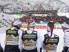 Winning team of Norway Tiril Udnes Eng of Norway, Astrid Oeyre Slind of Norway, Ingvild Flugstad Oestberg of Norway and Anne Kjersti Kalvaa of Norway celebrating after the women cross country skiing relay race of FIS Nordic skiing World Championships 2023 in Planica, Slovenia. Women cross country skiing relay race of FIS Nordic skiing World Championships 2023 was held in Planica Nordic Center in Planica, Slovenia, on Thursday, 2nd of March 2023.