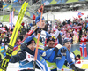 Iivo Niskanen of Finland, Niko Anttola of Finland, Perttu Hyvarinen of Finland and  Ristomatti Hakola of Finland celebrating the second place in finish of the men cross country skiing relay ace of FIS Nordic skiing World Championships 2023 in Planica, Slovenia. Men cross country skiing relay race of FIS Nordic skiing World Championships 2023 was held in Planica Nordic Center in Planica, Slovenia, on Friday, 3rd of March 2023.