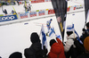 Niko Anttola of Finland skiing in last kilometre while his teammates and fans are cheering for him during men cross country skiing relay ace of FIS Nordic skiing World Championships 2023 in Planica, Slovenia. Men cross country skiing relay race of FIS Nordic skiing World Championships 2023 was held in Planica Nordic Center in Planica, Slovenia, on Friday, 3rd of March 2023.