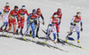 Frida Karlsson of Sweden (R), Anne Kjersti Kalvaa of Norway, Ebba Andersson of Sweden and Kerttu Niskanen of Finland skiing during women cross country skiing 30km classic race of FIS Nordic skiing World Championships 2023 in Planica, Slovenia. Women cross country skiing 30km classic race of FIS Nordic skiing World Championships 2023 was held in Planica Nordic Center in Planica, Slovenia, on Saturday, 4th of March 2023.