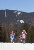 Kerttu Niskanen of Finland and Frida Karlsson of Sweden skiing during women cross country skiing 30km classic race of FIS Nordic skiing World Championships 2023 in Planica, Slovenia. Women cross country skiing 30km classic race of FIS Nordic skiing World Championships 2023 was held in Planica Nordic Center in Planica, Slovenia, on Saturday, 4th of March 2023.