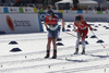 Krista Parmakoski of Finland and Masako Ishida of Japan skiing during women cross country skiing 30km classic race of FIS Nordic skiing World Championships 2023 in Planica, Slovenia. Women cross country skiing 30km classic race of FIS Nordic skiing World Championships 2023 was held in Planica Nordic Center in Planica, Slovenia, on Saturday, 4th of March 2023.