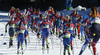 Skiers skiing during women cross country skiing 30km classic race of FIS Nordic skiing World Championships 2023 in Planica, Slovenia. Women cross country skiing 30km classic race of FIS Nordic skiing World Championships 2023 was held in Planica Nordic Center in Planica, Slovenia, on Saturday, 4th of March 2023.