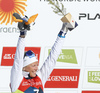 Third placed Frida Karlsson of Sweden celebrates during flower ceremony after the women cross country skiing 30km classic race of FIS Nordic skiing World Championships 2023 in Planica, Slovenia. Women cross country skiing 30km classic race of FIS Nordic skiing World Championships 2023 was held in Planica Nordic Center in Planica, Slovenia, on Saturday, 4th of March 2023.