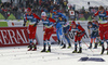 Paal Golberg of Norway and Johannes Hoesflot Klaebo of Norway leading after the start of the  men cross country skiing 50km classic race of FIS Nordic skiing World Championships 2023 in Planica, Slovenia. Men cross country skiing 50km classic race of FIS Nordic skiing World Championships 2023 was held in Planica Nordic Center in Planica, Slovenia, on Sunday, 5th of March 2023.