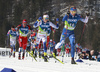 Iivo Niskanen of Finland leading during men cross country skiing 50km classic race of FIS Nordic skiing World Championships 2023 in Planica, Slovenia. Men cross country skiing 50km classic race of FIS Nordic skiing World Championships 2023 was held in Planica Nordic Center in Planica, Slovenia, on Sunday, 5th of March 2023.