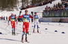 Paal Golberg of Norway celebrates his victory when crossing finish line for the men cross country skiing 50km classic race of FIS Nordic skiing World Championships 2023 in Planica, Slovenia. Men cross country skiing 50km classic race of FIS Nordic skiing World Championships 2023 was held in Planica Nordic Center in Planica, Slovenia, on Sunday, 5th of March 2023.