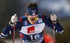 Mathis Desloges of France skiing during U23 men cross country skiing 20km mass start skating race of FIS Junior Nordic skiing World Championships 2024 in Planica, Slovenia. U23 men cross country skiing 20km mass start skating race of FIS Junior Nordic skiing World Championships 2024 was held in Planica Nordic Center in Planica, Slovenia, on Thursday, 8th of February 2024.