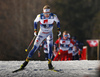 Truls Gisselman of Sweden skiing during U23 men cross country skiing 20km mass start skating race of FIS Junior Nordic skiing World Championships 2024 in Planica, Slovenia. U23 men cross country skiing 20km mass start skating race of FIS Junior Nordic skiing World Championships 2024 was held in Planica Nordic Center in Planica, Slovenia, on Thursday, 8th of February 2024.