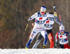 Rikard Vestin of Sweden skiing during U23 men cross country skiing 20km mass start skating race of FIS Junior Nordic skiing World Championships 2024 in Planica, Slovenia. U23 men cross country skiing 20km mass start skating race of FIS Junior Nordic skiing World Championships 2024 was held in Planica Nordic Center in Planica, Slovenia, on Thursday, 8th of February 2024.