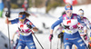 Hilla Niemela of Finland (L) and Vilma Ryytty of Finland skiing during U23 women cross country skiing 20km mass start skating race of FIS Junior Nordic skiing World Championships 2024 in Planica, Slovenia. U23 women cross country skiing 20km mass start skating race of FIS Junior Nordic skiing World Championships 2024 was held in Planica Nordic Center in Planica, Slovenia, on Thursday, 8th of February 2024.