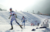 Rikard Vestin of Sweden skiing during U23 men cross country skiing 20km mass start skating race of FIS Junior Nordic skiing World Championships 2024 in Planica, Slovenia. U23 men cross country skiing 20km mass start skating race of FIS Junior Nordic skiing World Championships 2024 was held in Planica Nordic Center in Planica, Slovenia, on Thursday, 8th of February 2024.