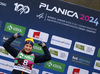 Evelina Crusell of Sweden elebrates her gold medal won in junior women cross country skiing 10km classic race of FIS Junior Nordic skiing World Championships 2024 in Planica, Slovenia. Junior women cross country skiing 10km classic race of FIS Junior Nordic skiing World Championships 2024 was held in Planica Nordic Center in Planica, Slovenia, on Friday, 9th of February 2024.