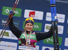 Evelina Crusell of Sweden elebrates her gold medal won in junior women cross country skiing 10km classic race of FIS Junior Nordic skiing World Championships 2024 in Planica, Slovenia. Junior women cross country skiing 10km classic race of FIS Junior Nordic skiing World Championships 2024 was held in Planica Nordic Center in Planica, Slovenia, on Friday, 9th of February 2024.