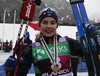 Evelina Crusell of Sweden elebrates her gold medal won in junior women cross country skiing 10km classic race of FIS Junior Nordic skiing World Championships 2024 in Planica, Slovenia. Junior women cross country skiing 10km classic race of FIS Junior Nordic skiing World Championships 2024 was held in Planica Nordic Center in Planica, Slovenia, on Friday, 9th of February 2024.