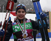 Evelina Crusell of Sweden elebrates her gold medal won in junior women cross country skiing 10km classic race of FIS Junior Nordic skiing World Championships 2024 in Planica, Slovenia. Junior women cross country skiing 10km classic race of FIS Junior Nordic skiing World Championships 2024 was held in Planica Nordic Center in Planica, Slovenia, on Friday, 9th of February 2024.