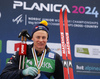 Alvar Myhlback of Sweden elebrates her gold medal won in junior men cross country skiing 10km classic race of FIS Junior Nordic skiing World Championships 2024 in Planica, Slovenia. Junior men cross country skiing 10km classic race of FIS Junior Nordic skiing World Championships 2024 was held in Planica Nordic Center in Planica, Slovenia, on Friday, 9th of February 2024.