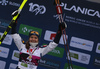 Minja Korhonen of Finland celebrates her gold medal won in the women junior nordic combined race of FIS Junior Nordic skiing World Championships 2024 in Planica, Slovenia. Women junior nordic combined race of FIS Junior Nordic skiing World Championships 2024 was held in Planica Nordic Center in Planica, Slovenia, on Friday, 9th of February 2024.