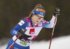 Minja Korhonen of Finland skiing during women junior nordic combined race of FIS Junior Nordic skiing World Championships 2024 in Planica, Slovenia. Women junior nordic combined race of FIS Junior Nordic skiing World Championships 2024 was held in Planica Nordic Center in Planica, Slovenia, on Friday, 9th of February 2024.