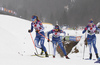 skiing during U23 women cross country skiing 10km classic race of FIS Junior Nordic skiing World Championships 2024 in Planica, Slovenia. U23 women cross country skiing 10km classic race of FIS Junior Nordic skiing World Championships 2024 was held in Planica Nordic Center in Planica, Slovenia, on Saturday, 10th of February 2024.