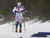 Maans Skoglund of Sweden skiing during U23 men cross country skiing 10km classic race of FIS Junior Nordic skiing World Championships 2024 in Planica, Slovenia. U23 men cross country skiing 10km classic race of FIS Junior Nordic skiing World Championships 2024 was held in Planica Nordic Center in Planica, Slovenia, on Saturday, 10th of February 2024.